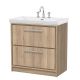 800mm Floor Standing 2-Drawer Vanity with Basin - 3 Tap Hole - Hudson Reed LIL3035B Oak, Oak colour ,image 1