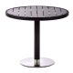 Molby 900m Round Rattan Polywood Top Table - Black
