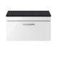 800mm Wall Hung Vanity With Sparkling Black Worktop - Nuie ATH062LSB Gloss White, White colour ,image 1