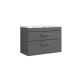 800 Wall Hung 2-Drawer Unit & Laminate Worktop - Nuie ATH081LCM Grey, Grey colour ,image 1