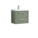 600mm Wall Hung 2 Drawer Vanity & Basin 3 - Nuie DPF893D Green, Green colour ,image 1
