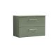 800mm Wall Hung 2 Drawer Vanity & Worktop - Nuie ARN826W Green, Green colour ,image 1