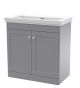 800mm Floor Standing 2 Door Vanity & Basin 0TH - Nuie CLC226H Grey, Grey colour ,image 1