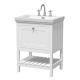 600mm Floor Standing Vanity & Basin 3TH - Hudson Reed BEX125B White, White colour ,image 1