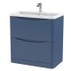 800mm Floor Standing 2 Drawer Vanity & Polymarble Basin - Nuie LUN303 Blue, Blue colour ,image 1