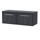 1200mm Wall Hung Single Drawer Vanity with Worktop - Hudson Reed LIL2222W2 Grey, Grey colour ,image 1