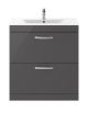 800mm Floor Standing Cabinet With Basin 2 - Nuie ATH079B Gloss Grey, Grey colour ,image 1