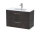 800mm Wall Hung 2 Drawer Vanity & Basin 2 - Hudson Reed JNU2626B Brown, Brown colour ,image 1
