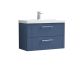 800mm Wall Hung 2 Drawer Vanity & Basin 1 - Nuie DPF395A Blue, Blue colour ,image 1