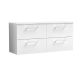 1200mm Wall Hung 4 Drawer Vanity & Worktop - Nuie ARN124W2 White, White colour ,image 1