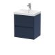 500mm Wall Hung 2-Drawer Unit & Basin 3 - Nuie HAV2902D Blue, Blue colour ,image 1
