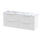 1200 Wall Hung 4-Drawer Vanity & Laminate Worktop - Hudson Reed DFF193LCM2 White, White colour ,image 1