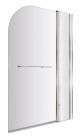 Round Bath Screen Fixed Panel & Rail - Nuie NSSR2 Chrome, Polished Chrome colour ,image 1