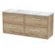 1200 Wall Hung 4-Drawer Vanity & Laminate Worktop - Hudson Reed JNU1824LBG2 Oak, Oak colour ,image 1