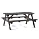 Chester 6 Seat Wooden Picnic Table - Dark Grey - FSC Mix Credit