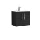 600mm Wall Hung 2 Door Vanity & Basin 2 - Nuie ARN623B Black, Black colour ,image 1