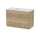 800mm Wall Hung 2 Drawer Vanity & Laminate Top - Hudson Reed JNU1826LBG Oak, Oak colour ,image 1