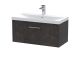 800mm Wall Hung 1 Drawer Vanity & Basin 3 - Hudson Reed JNU2625D Brown, Brown colour ,image 1