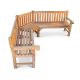 Queensbury 5-6 Seat 2120mm Curved Corner Grade A TeakWooden Garden Bench