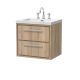 600mm Wall Hung 2-Drawer Vanity with Basin - 3 Tap Hole - Hudson Reed LIL3024M Oak, Oak colour ,image 1