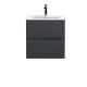 500mm Wall Hung 2 Drawer Vanity & Basin 2 - Hudson Reed URB1402B Black, Black colour ,image 1