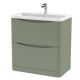 800mm Floor Standing 2 Drawer Vanity & Polymarble Basin - Nuie LUN803 Green, Green colour ,image 1