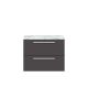 720mm Wall Hung 2-Drawer Unit & Laminate Worktop - Hudson Reed QUA006LCM Grey, Grey colour ,image 1