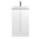 500mm Floor Standing 2-Door Vanity Unit & Basin 1 - Hudson Reed URB107A Satin White, White colour ,image 1