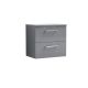 600mm Wall Hung 2 Drawer Vanity & Worktop - Nuie ARN2224W Grey, Grey colour ,image 1