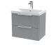 600mm Wall Hung 2 Drawer Vanity & Basin 3 - Hudson Reed DFF293D Grey, Grey colour ,image 1