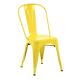 Tolix Style 850 x 450 Metal Garden Chair With Timber Seat - Yellow