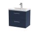 600mm Wall Hung 2-Drawer Vanity & Basin 1 - Hudson Reed JNU2924A Blue, Blue colour ,image 1