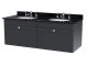 1200mm Wall Hung 2 Drawer Vanity & Marble Top - Nuie CLC1494BR6 Black, Black colour ,image 1