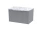 600mm Wall Hung Single Drawer Vanity & Laminate Worktop - Hudson Reed DFF294LCM Grey, Grey colour ,image 1