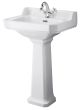 560mm 1TH Basin & Comfort Height Ped - Hudson Reed CCR030 White, White colour ,image 1