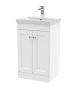500mm Floor Standing 2 Door Vanity & Basin 3 - Nuie CLC123E White, White colour ,image 1