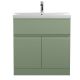 800mm Floor Standing 2 Door/Drawer Unit & Basin 3 - Hudson Reed URB805D Green, Green colour ,image 1