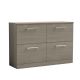 1200mm Floor Standing 4 Drawer Vanity & Worktop - Nuie ARN2533W2 Oak, Oak colour ,image 1
