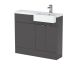 1000mm Combination Unit & Right Hand Semi Recessed Basin - Hudson Reed CBI949 Gloss Grey, Grey colour ,image 1