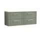 1200 Wall Hung 4-Drawer Vanity & Laminate Worktop - Nuie DPF893LSW2 Green, Green colour ,image 1