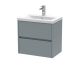 600mm Wall Hung 2 Drawer Unit & Basin 1 - Nuie HAV2304A Grey, Grey colour ,image 1