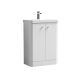 600mm Floor Standing 2-Door Vanity & Basin - Nuie COR106 Gloss White, White colour ,image 1