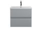 600mm Wall Hung 2-Drawer Vanity Unit & Basin 3 - Hudson Reed URB204D Satin Grey, Grey colour ,image 1