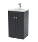 500mm Floor Standing 2 Door Vanity & Basin 1 - Nuie CLC1423D Black, Black colour ,image 1