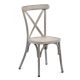 Chia 860 x 440 Metal Side Chair - Vintage White