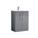 600mm Floor Standing 2 Door Vanity & Basin 4 - Nuie ARN2203G Grey, Grey colour ,image 1
