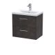 600mm Wall Hung 2 Drawer Vanity & Basin 1 - Hudson Reed JNU2624A Brown, Brown colour ,image 1