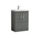 600mm Floor Standing 2 Door Vanity & Basin 3 - Nuie ARN503D Grey, Grey colour ,image 1