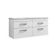 1200mm Wall Hung 4-Drawer Unit & Laminate Worktop - Nuie ATH048LBG2 White, White colour ,image 1