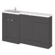 1500mm Left Hand Combination - Hudson Reed CBI915 Gloss Grey, Grey colour ,image 1